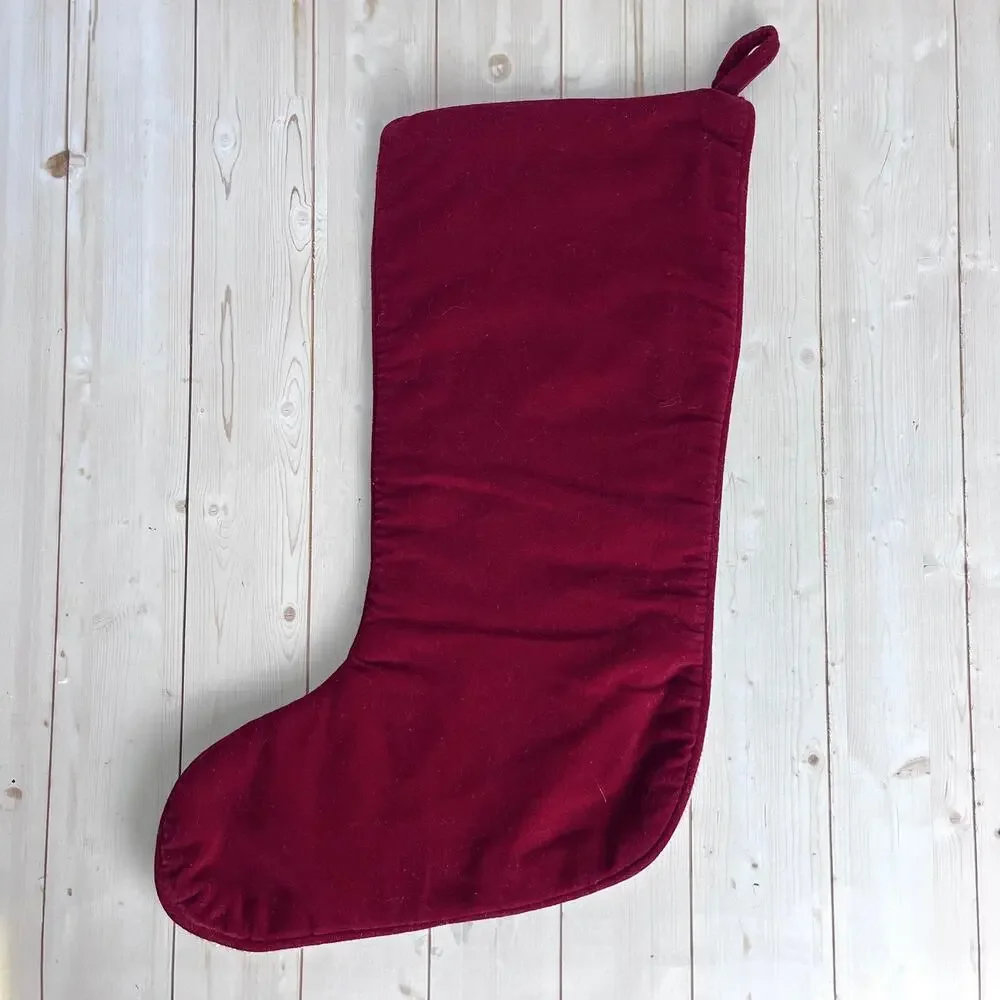 Vintage Wool Needlepoint Angel Doves Christmas Stocking Velvety Back 1990s